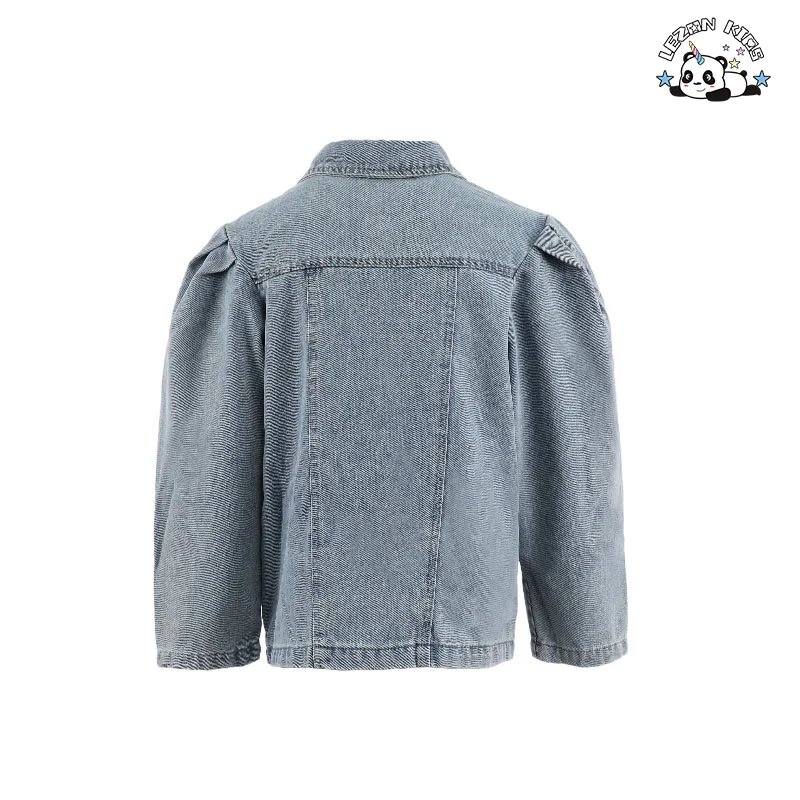 LEZONKIDS - Customizable Spring Autumn Denim Breathable Sets Jacket Skirts Girls Clothing Sets for 2-14T
